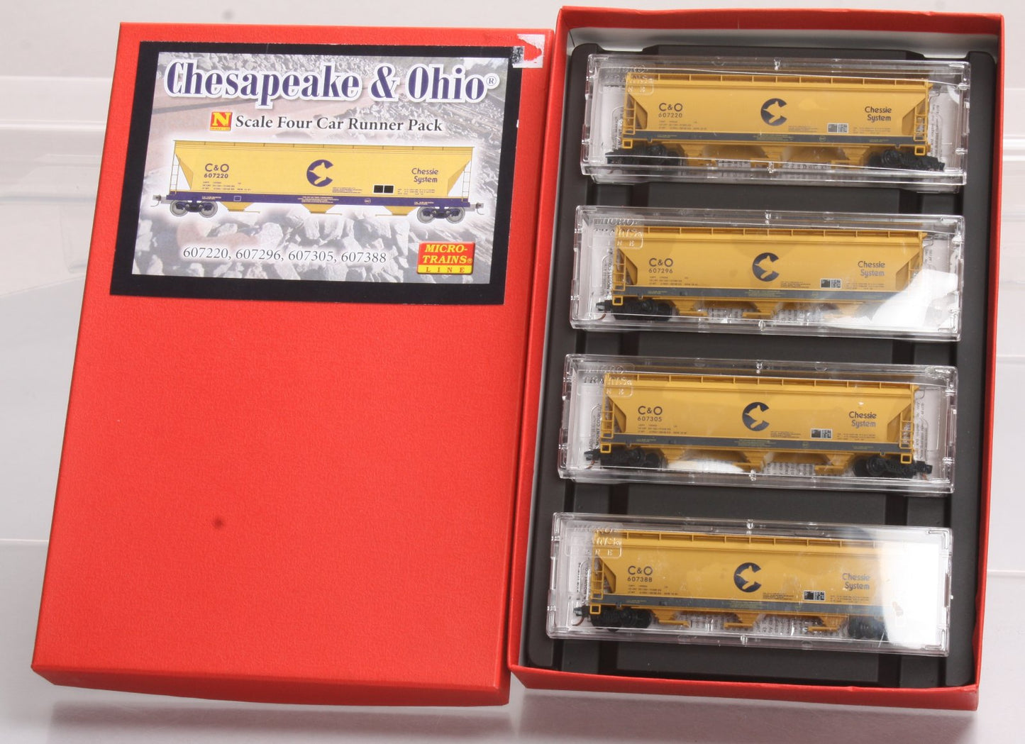 Micro-Trains 99300074 N C&O 3-Bay ACF Hopper Runner Pack (Set of 4)