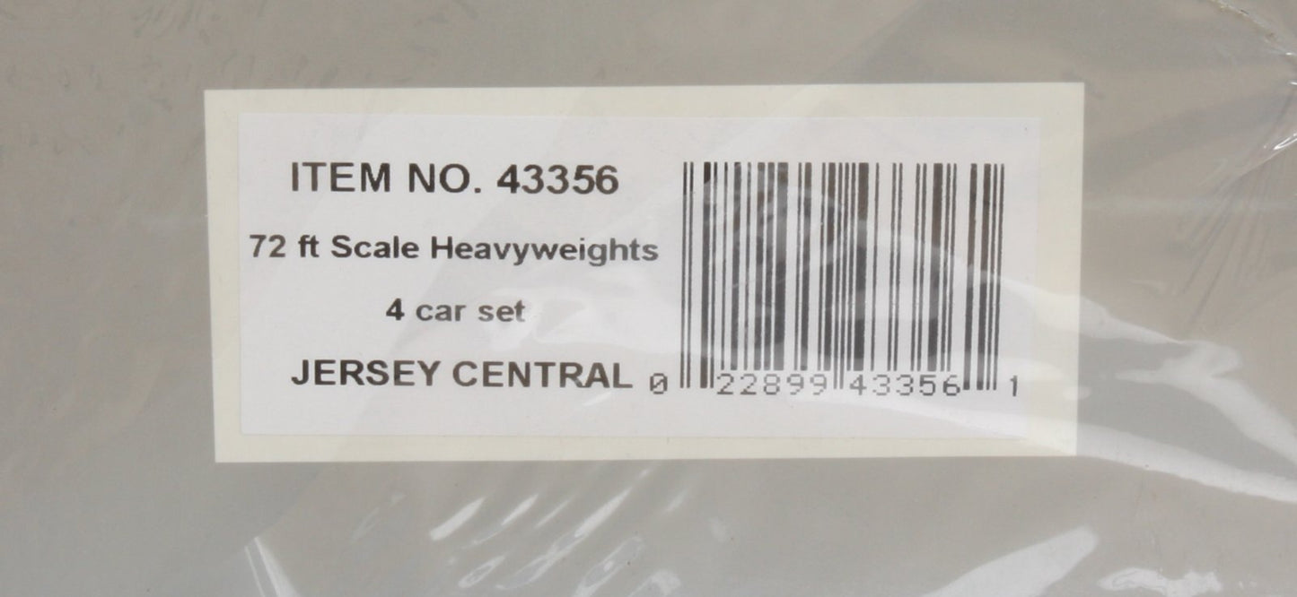 Williams 43356 CNJ 72 Ft. Heavyweight Passenger Car (Pack of 4)