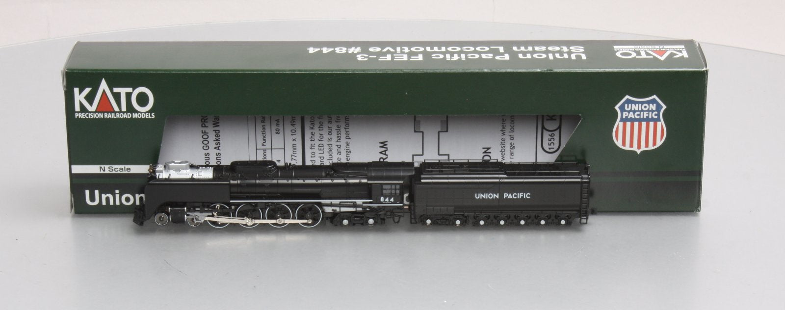 Kato 126-04011 N Scale Union Pacific FEF-3 4-8-4 Steam Locomotive #844 w/TCS DCC