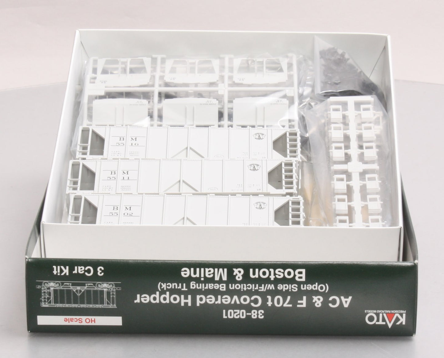 Kato 38-0201 Boston & Maine ACF Hopper Car Set (3)