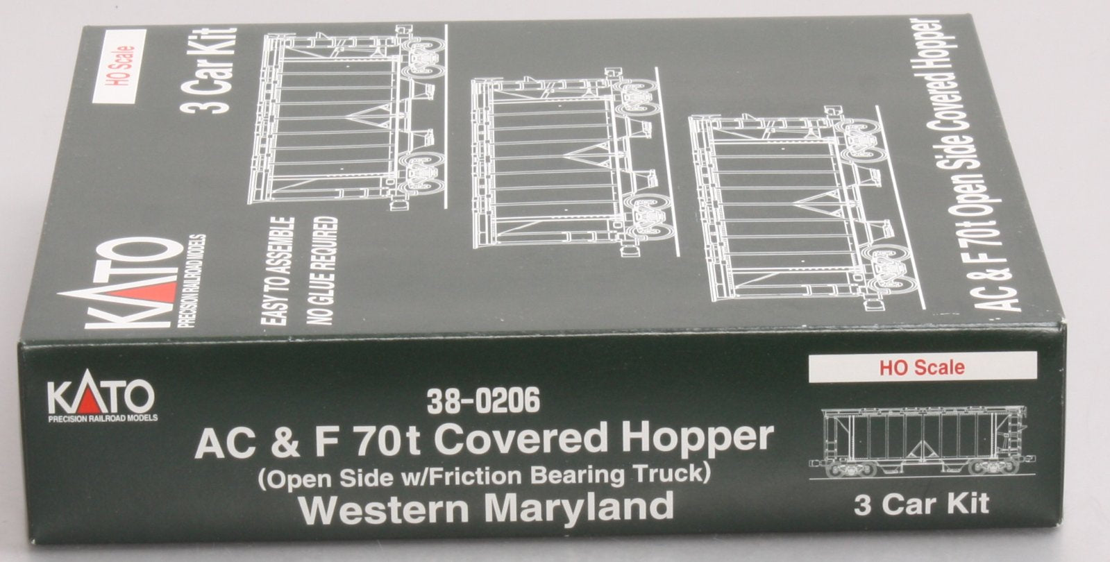 Kato 38-0206 HO Western Maryland ACF Hopper Car Kit (Set of 3)