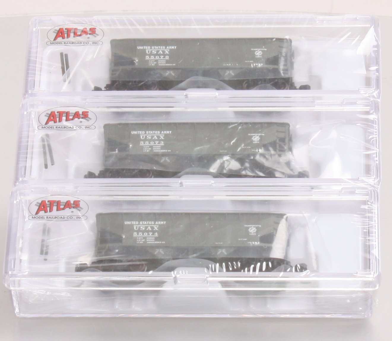 Atlas 50001652 Army 2 Bay Side Hopper Car Set (3)