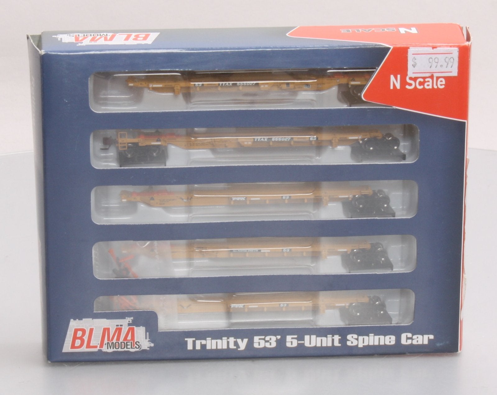 BLMA Models 12005 N TTAX 53' - 5 Unit Spine Car Set #555027