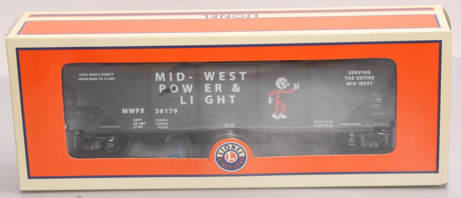 Lionel 6-36179 O Gauge Mid-West Power & Light Quad Hopper Car #36179