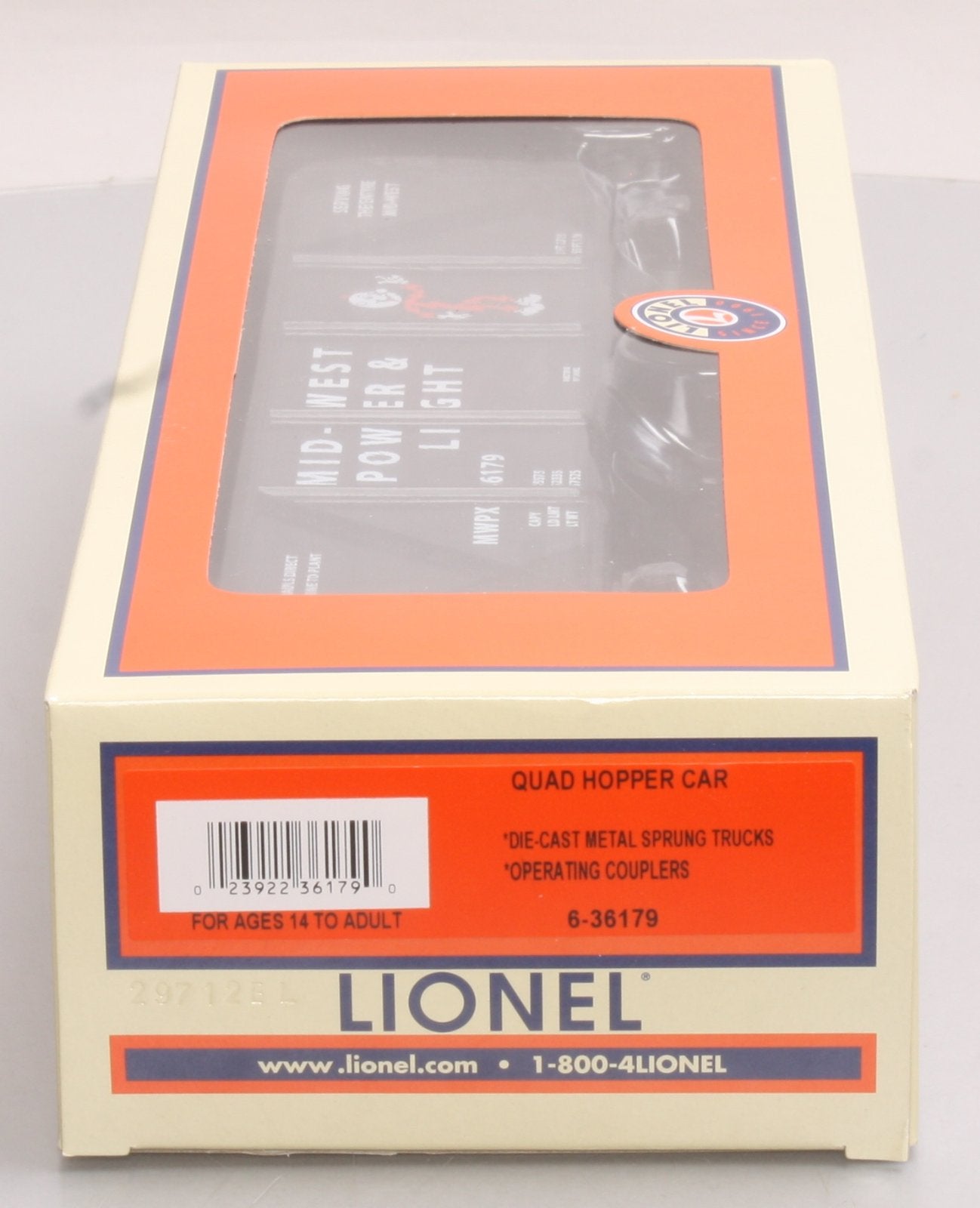 Lionel 6-36179 O Gauge Mid-West Power & Light Quad Hopper Car #36179