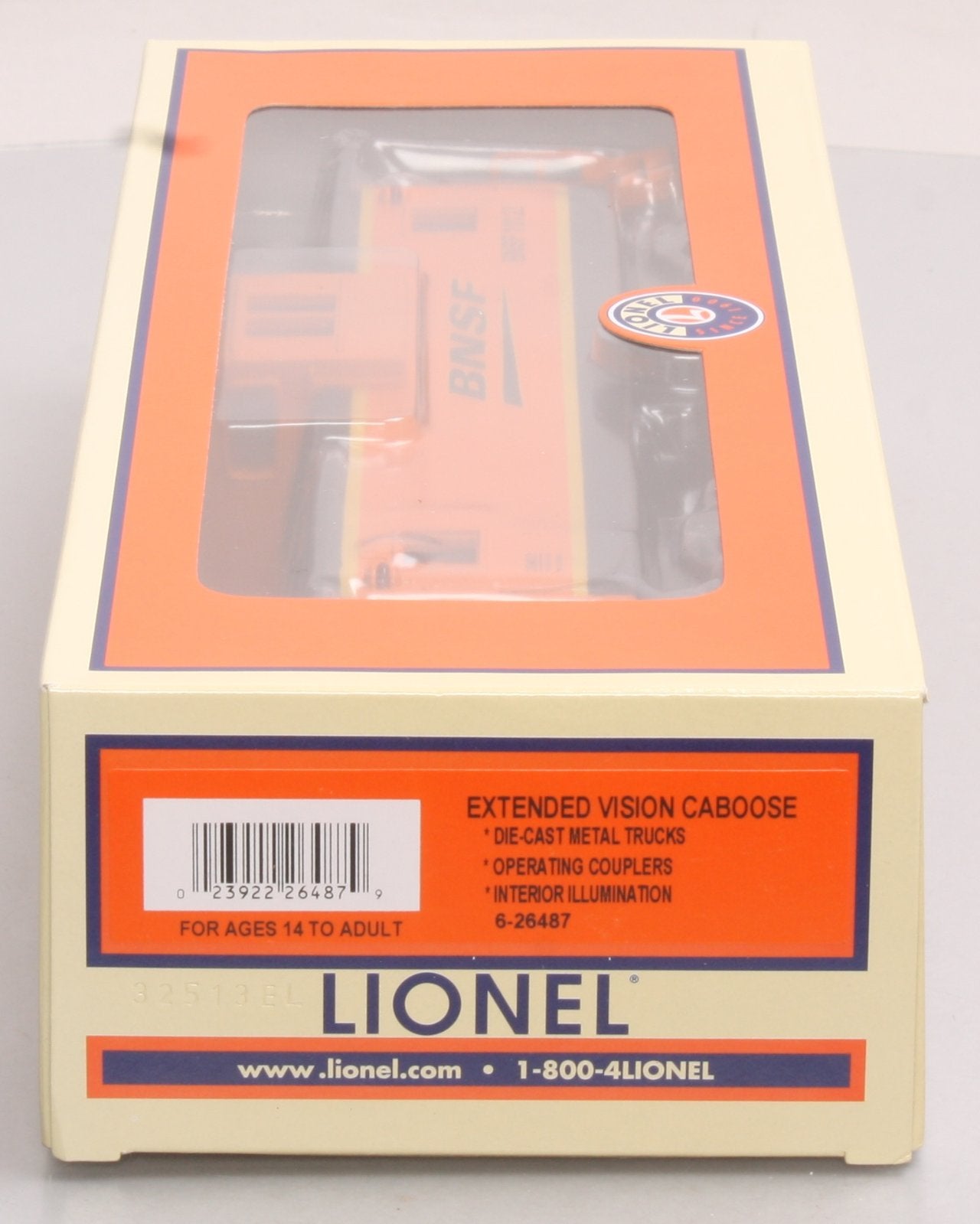 Lionel 6-26487 O Gauge BNSF Extended Vision Caboose #10123
