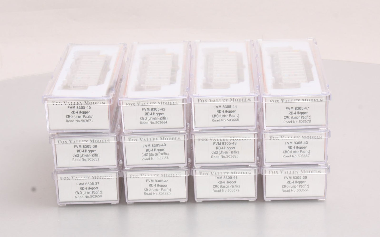 Fox Valley Models 8305-2 N Union Pacific Trinity RD-4 Hopper #2 (Set of 12)