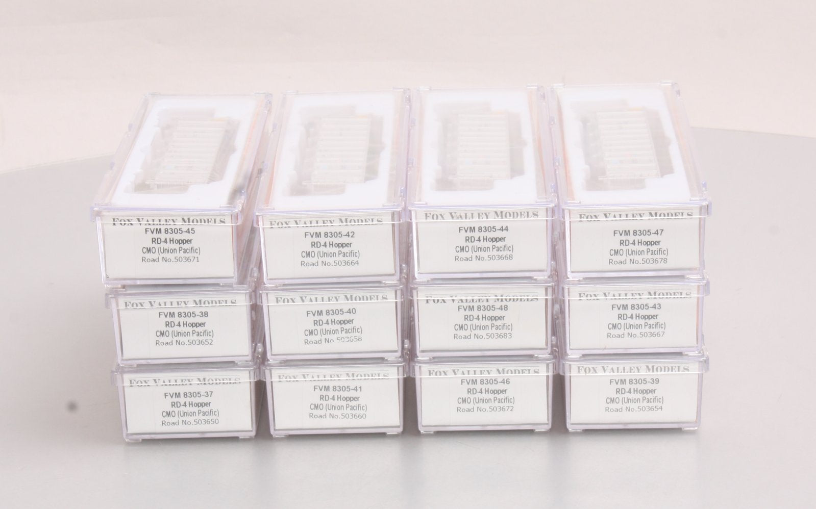 Fox Valley Models 8305-2 N Union Pacific Trinity RD-4 Hopper #2 (Set of 12)