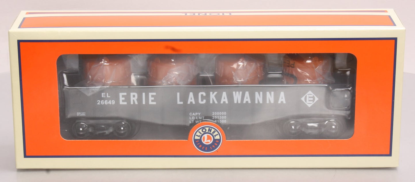 Lionel 6-26649 O Gauge Erie Lackawanna Gondola #26649 w/ Canisters