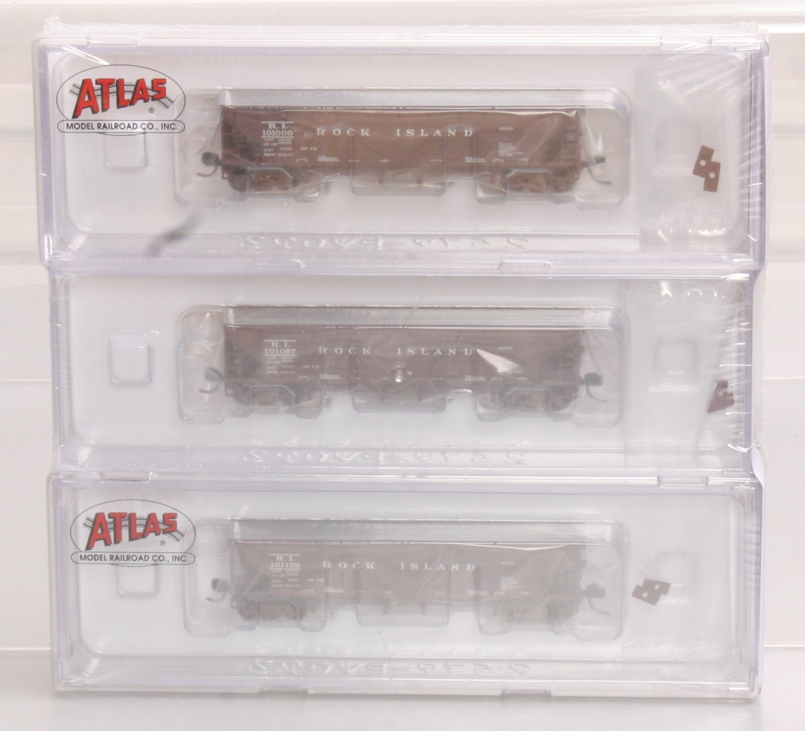 Atlas 50001707 N Rock Island 70-Ton Hart Ballast Car (Pack of 3)