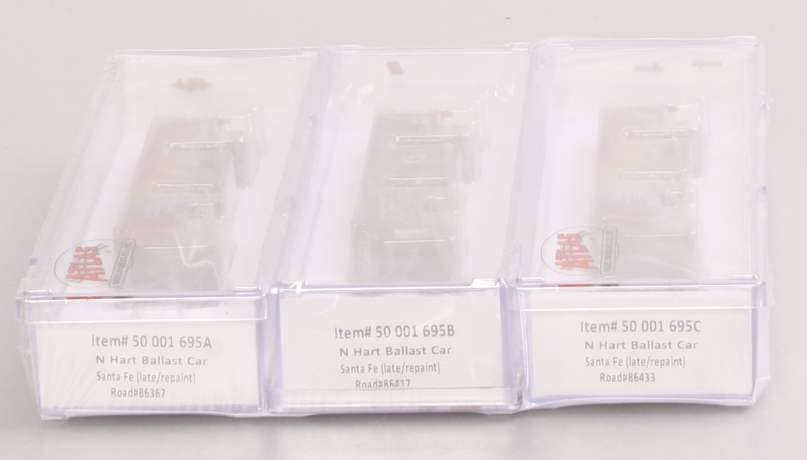 Atlas 50001695 N Scale Santa Fe 70 Ton Ballast Car 3-Pack