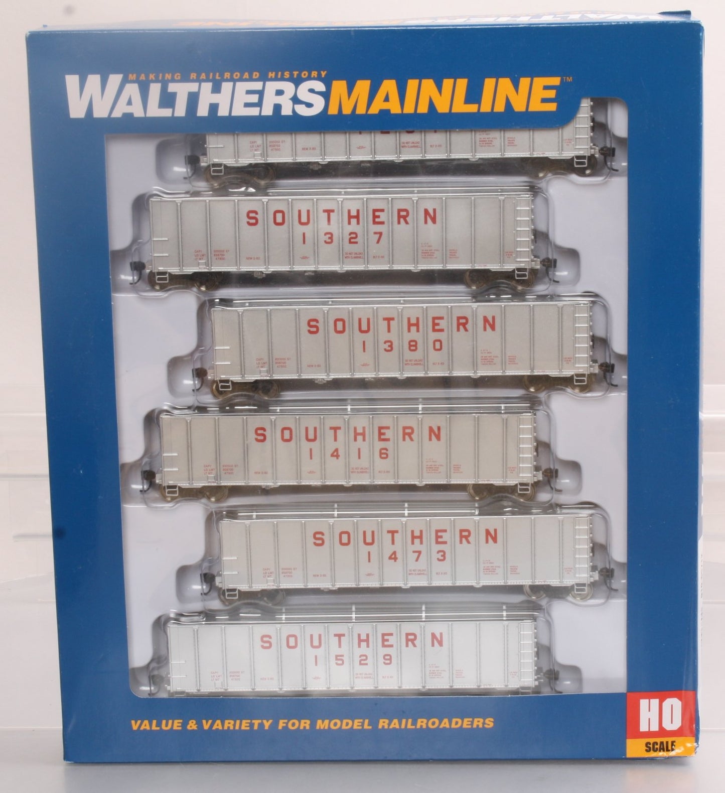 Walthers 910-65712 HO Scale Southern 50' Coal Gondola 6-Pack