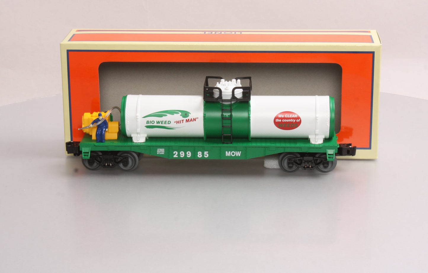 Lionel 6-27823 O Bio Weed Chemical Tank Flatcar