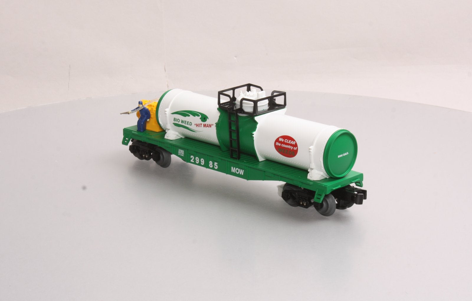 Lionel 6-27823 O Bio Weed Chemical Tank Flatcar