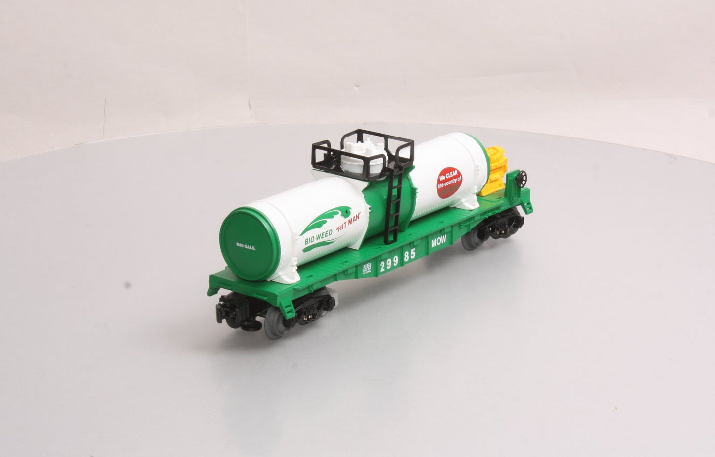 Lionel 6-27823 O Bio Weed Chemical Tank Flatcar