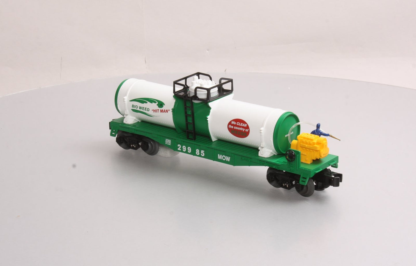 Lionel 6-27823 O Bio Weed Chemical Tank Flatcar