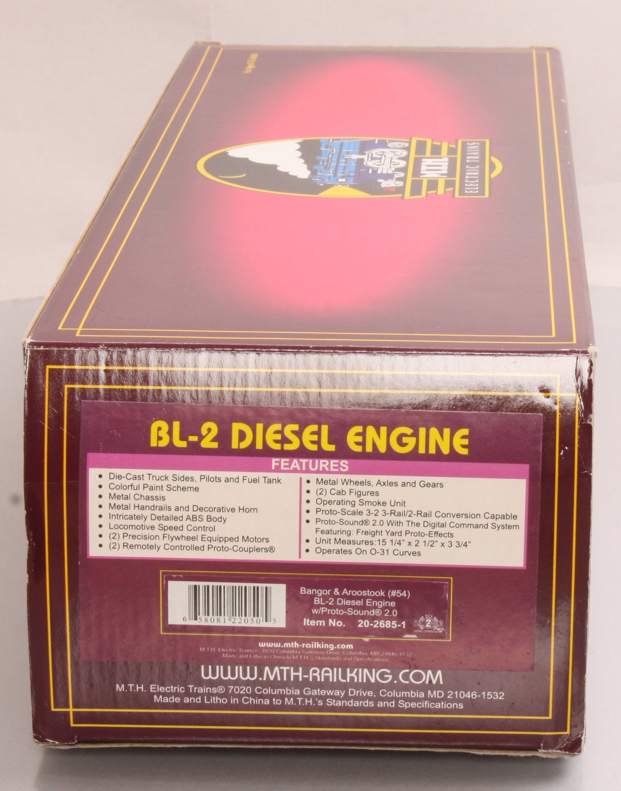 MTH 20-2685-1 Bangor & Aroostock BL-2 Diesel Engine w/PS2 #54