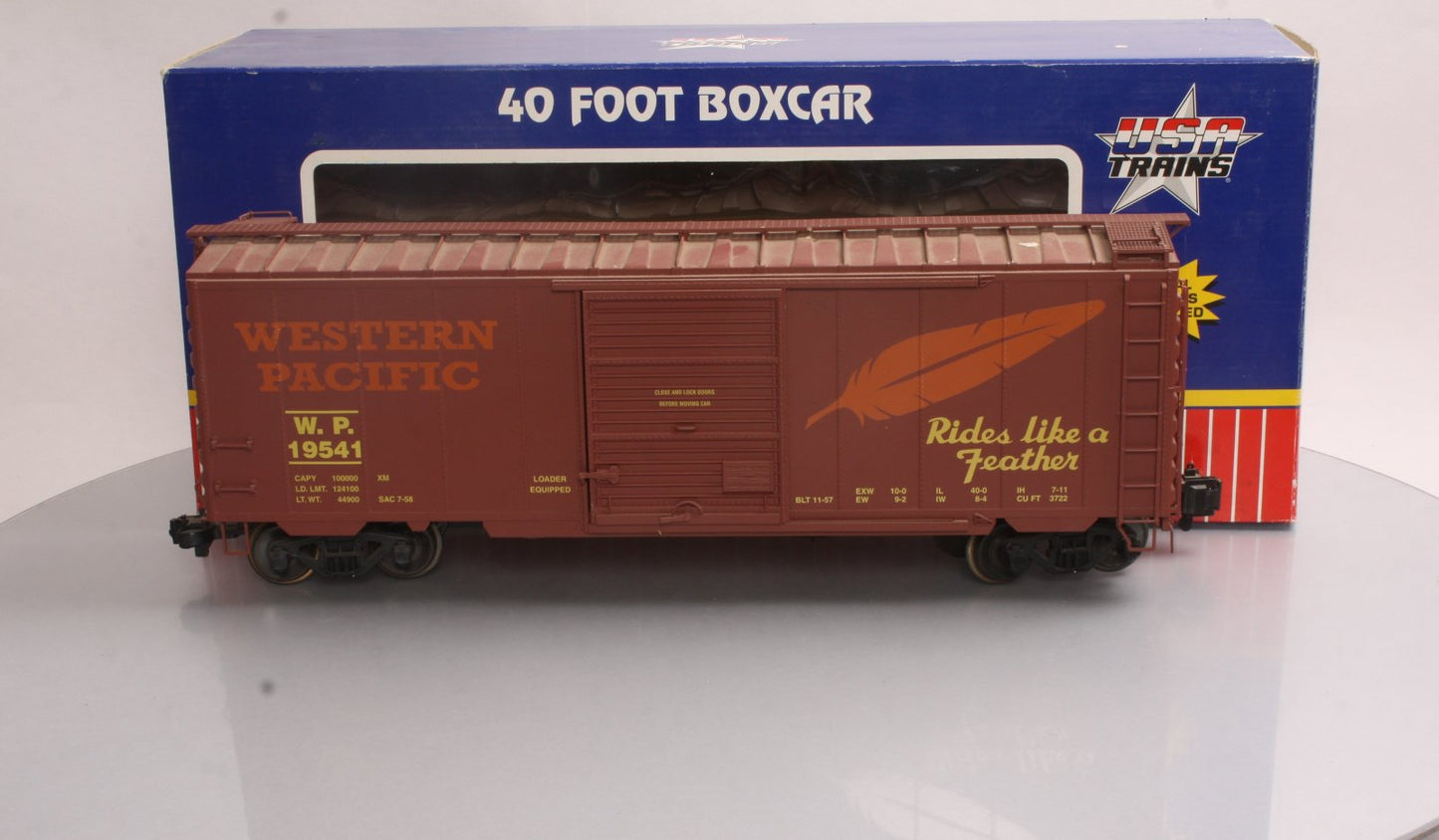 USA Trains R192193 G WP 40' PS-1 Steel Box Car with 8' Youngstown Door