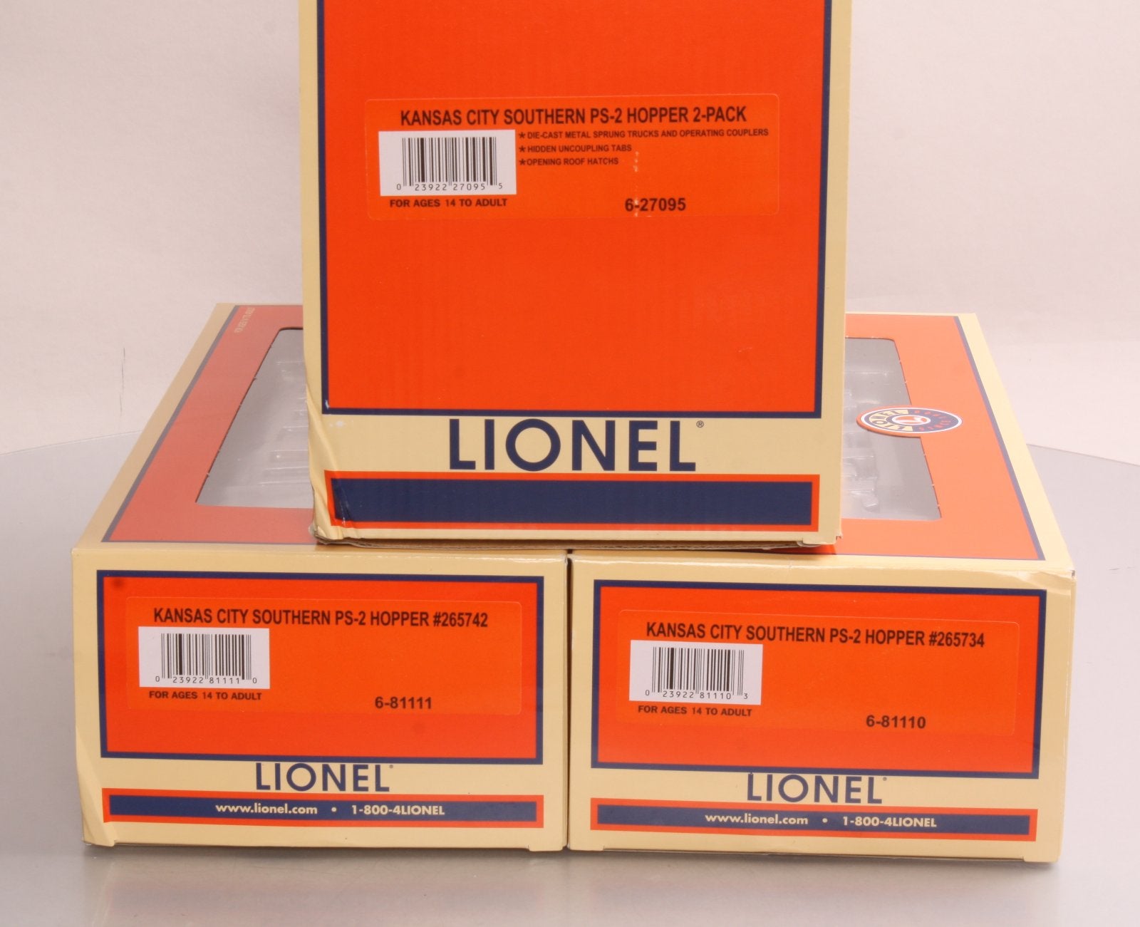 Lionel 6-27095 O Kansas City Southern PS-2 Hopper (Set of 2)