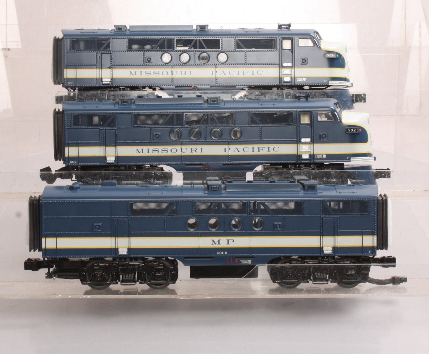 MTH 20-2974-1 Missouri Pacific FT ABA Diesel Engine Set w/PS2 ##501/502/501B