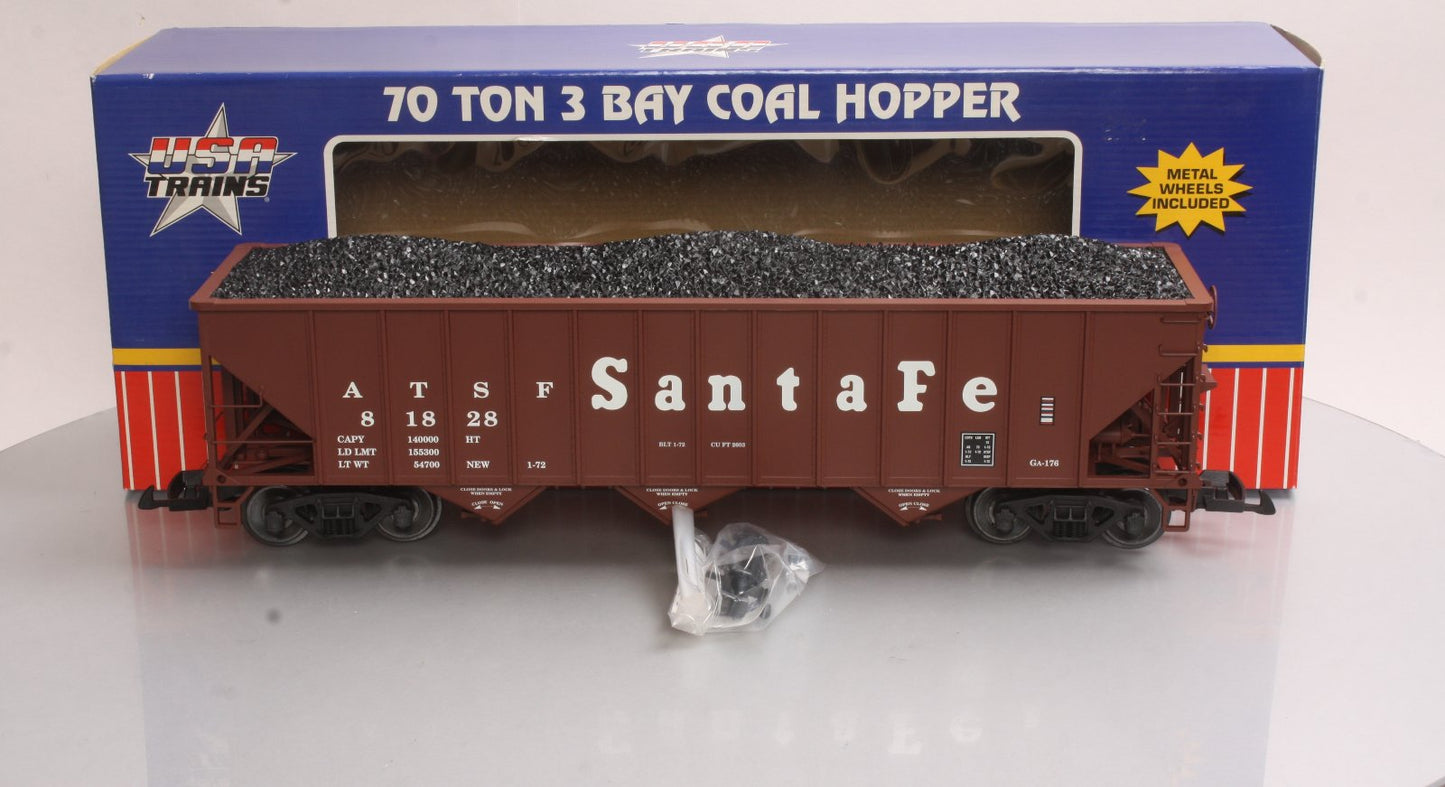 USA Trains 14002 G Atchison, Topeka & Santa Fe 70-Ton 3-Bay Coal Hopper #81826