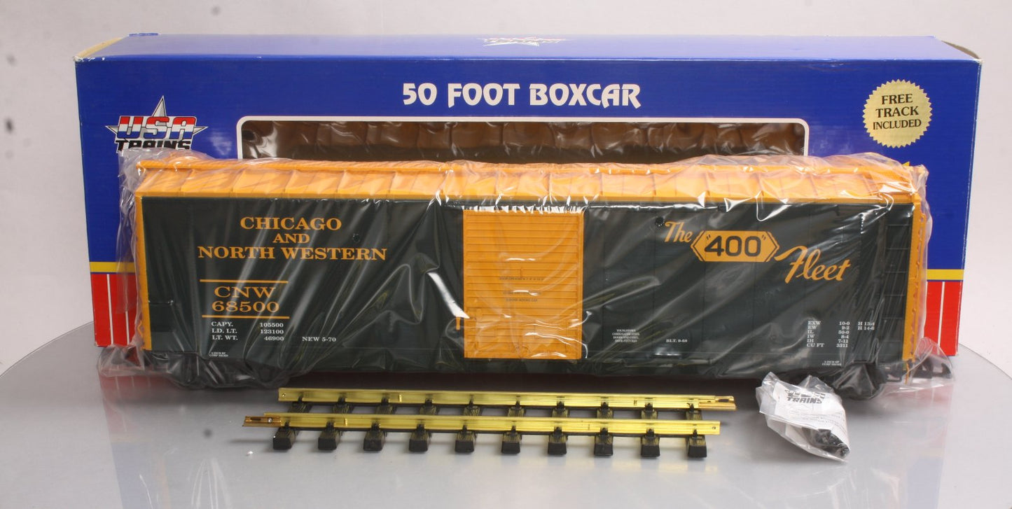 USA Trains 19312A G Chicago & North Western 50' Boxcar #68500 - Metal Wheels
