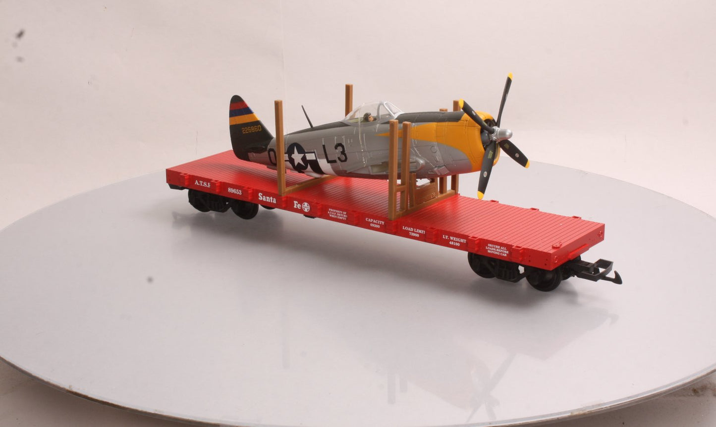 USA Trains R172104 G Santa Fe Flatcar with Automobile Load Corvettes #89653
