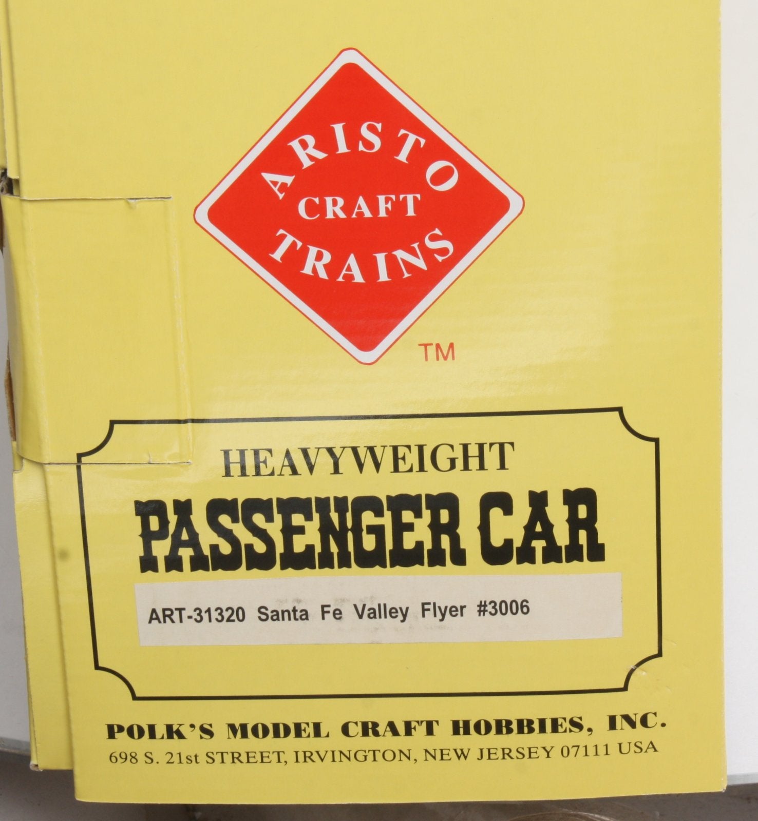 Aristo-Craft 31320 ATSF Santa Fe Valley Flyer Passenger Car #3006