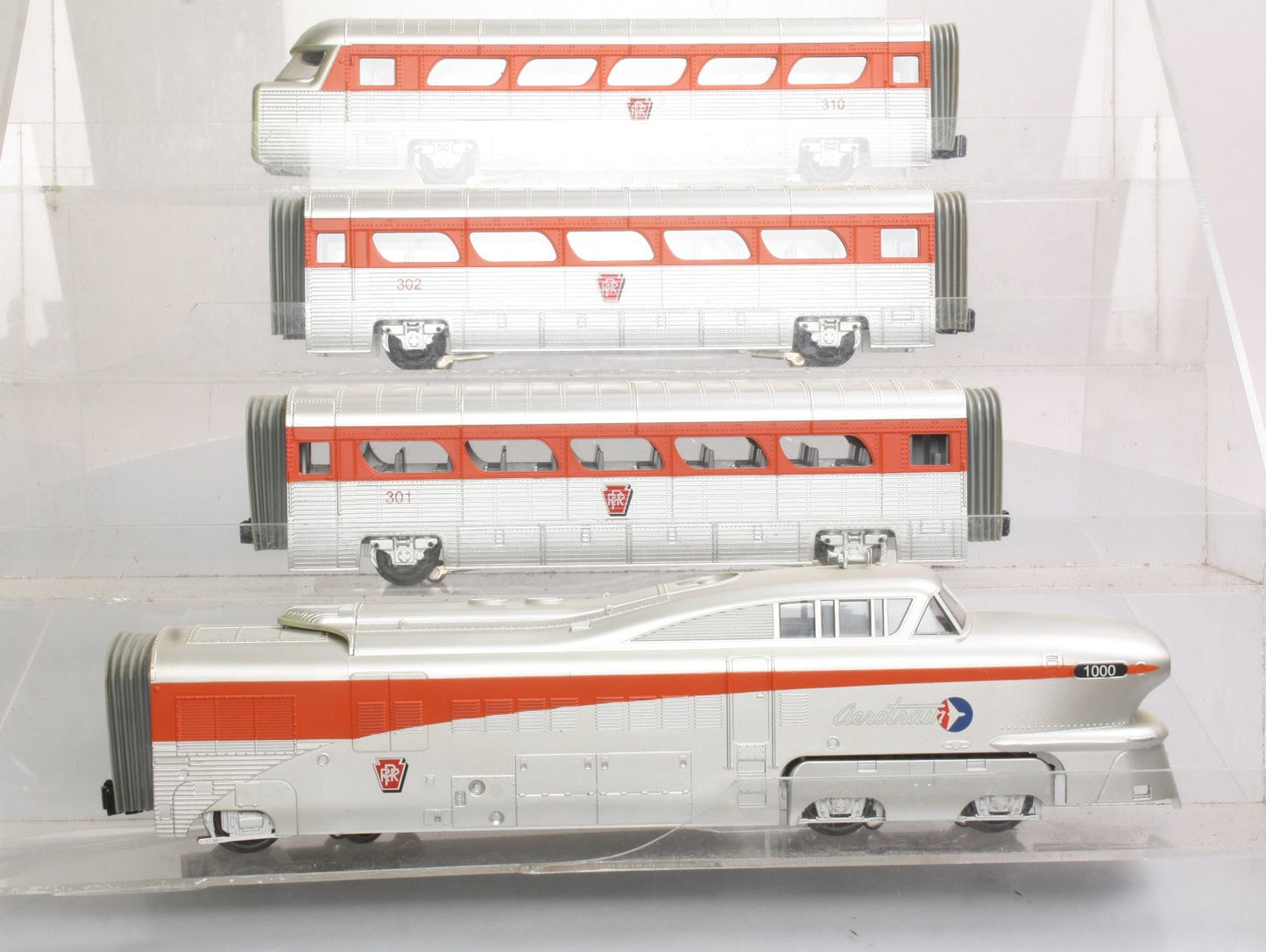 MTH 30-2954-1 O Pennsylvania Aerotrain Diesel Passenger Set w/PS2 (Set of 4)