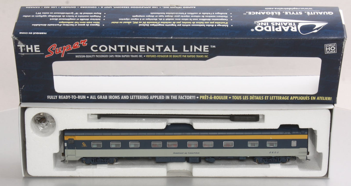 Rapido Trains 104089 HO Scale Chesapeake & Ohio 10-5 Sleeper #2602