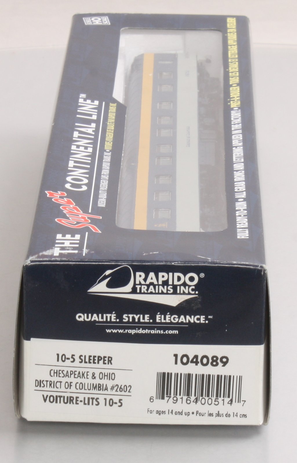 Rapido Trains 104089 HO Scale Chesapeake & Ohio 10-5 Sleeper #2602