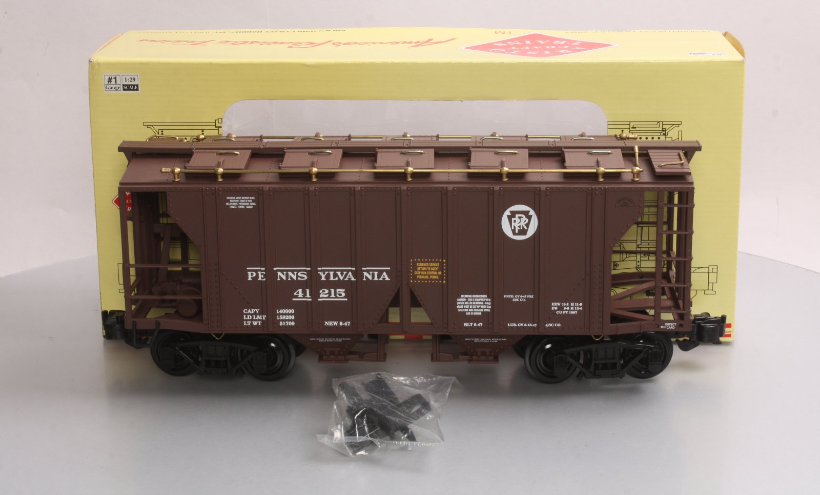 Aristo-Craft 41215 G Scale Pennsylvania 2 -Bay Covered Hopper Car