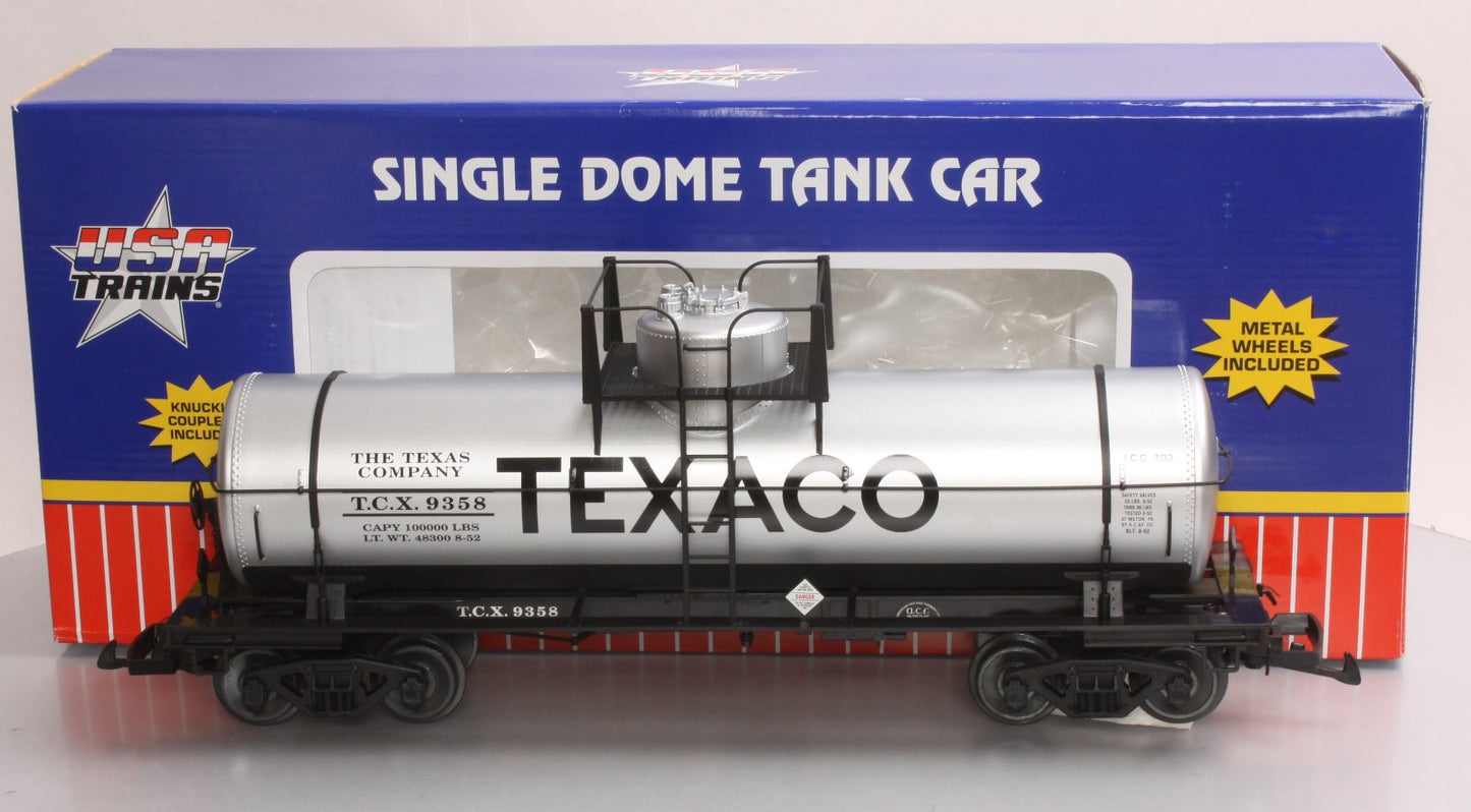 USA Trains 15122 G Texaco 10,000-Gallon Tank Car - Metal Wheels