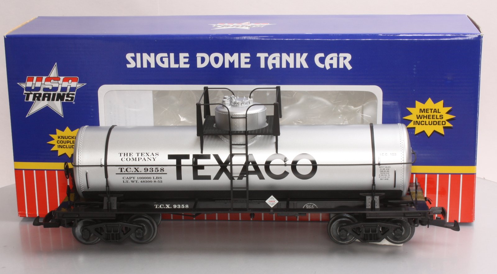USA Trains 15122 G Texaco 10,000-Gallon Tank Car - Metal Wheels