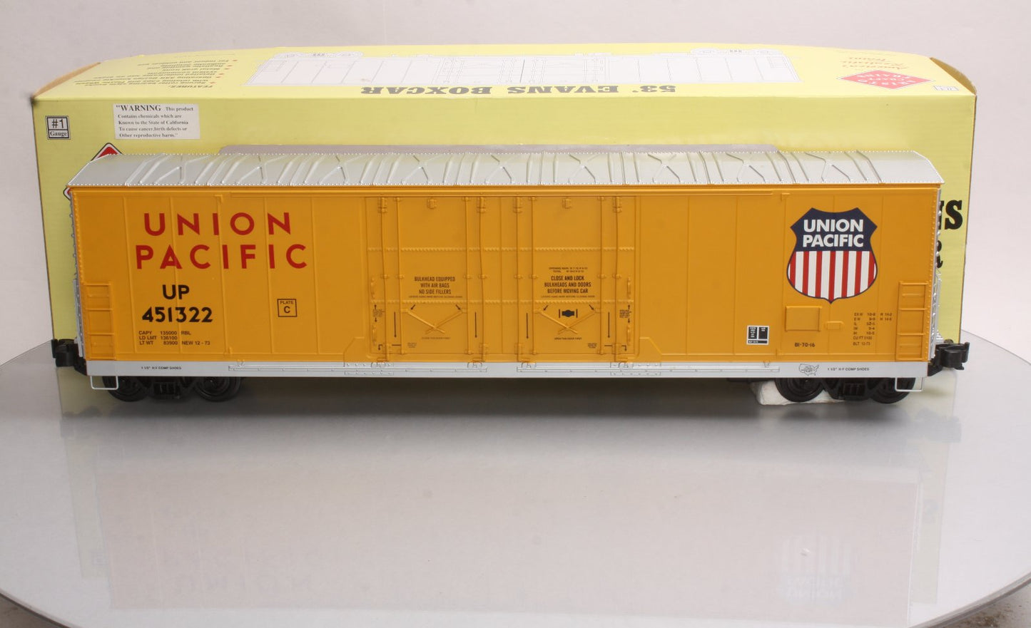 Aristo-Craft 50006 G Scale Union Pacific 53' Evans Boxcar (Metal Wheels)