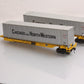 MTH 20-95085 O C&NW Spine Car Set with 2 48' Containers (Set of 2)