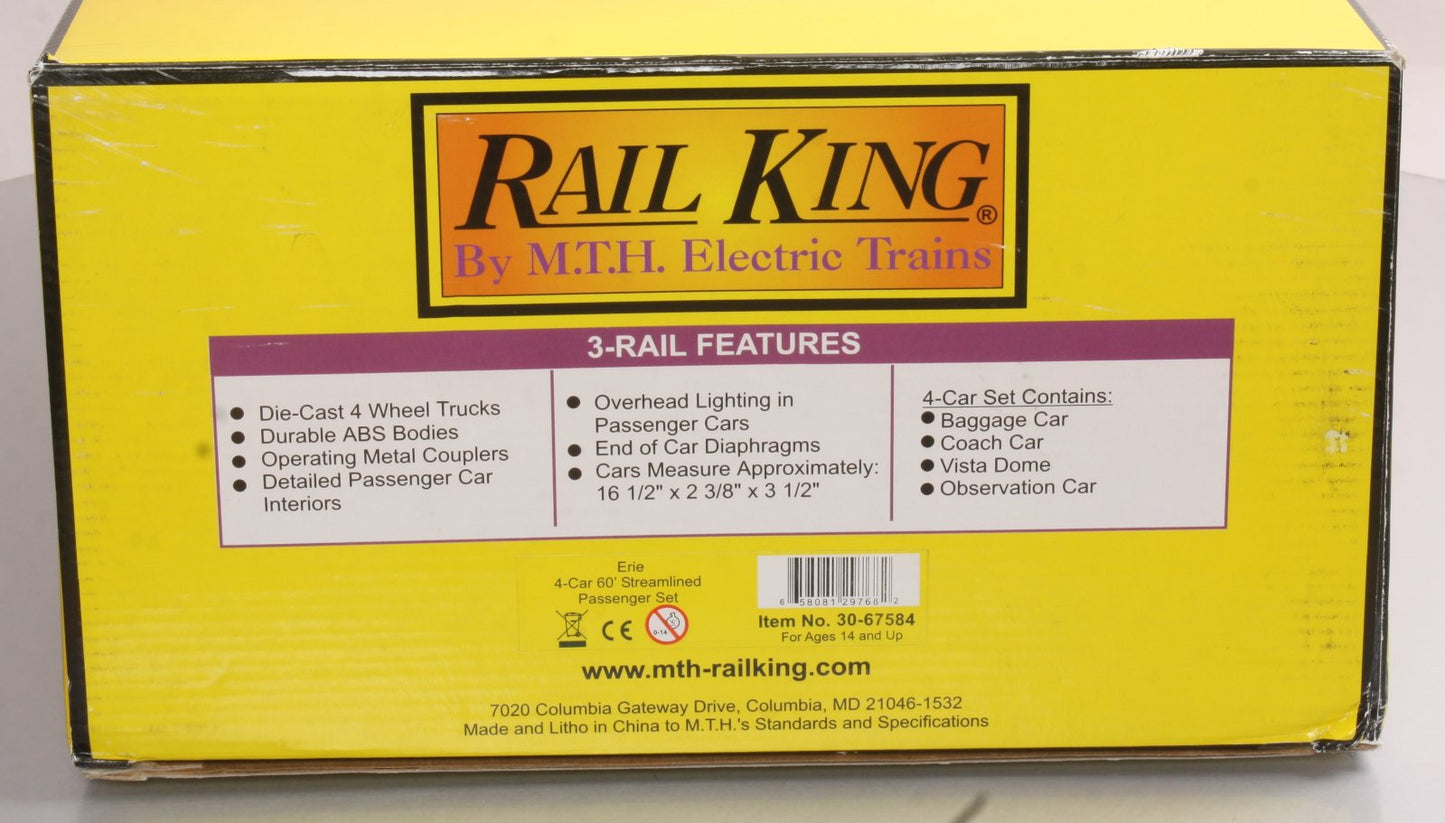 MTH 30-67584 Erie 4-Car 60' Stream ABS Passenger