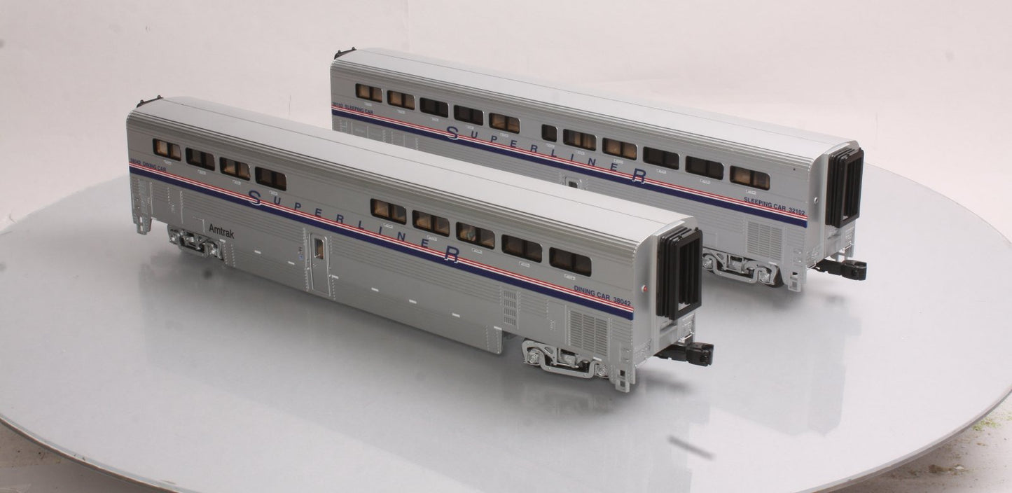 MTH 20-66233 O Amtrak SuperLiner Passenger Coach Car Set (Set of 2)