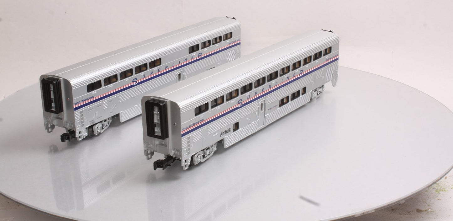 MTH 20-66233 O Amtrak SuperLiner Passenger Coach Car Set (Set of 2)