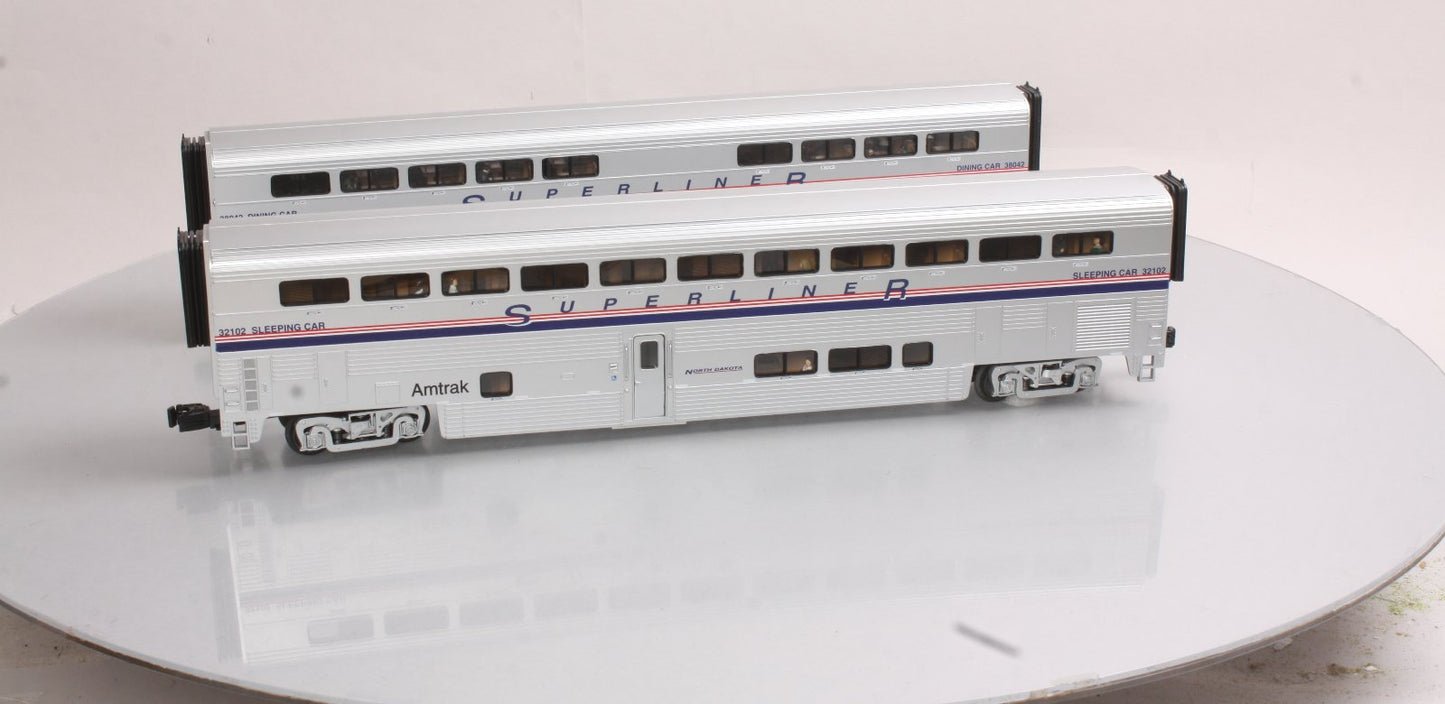 MTH 20-66233 O Amtrak SuperLiner Passenger Coach Car Set (Set of 2)