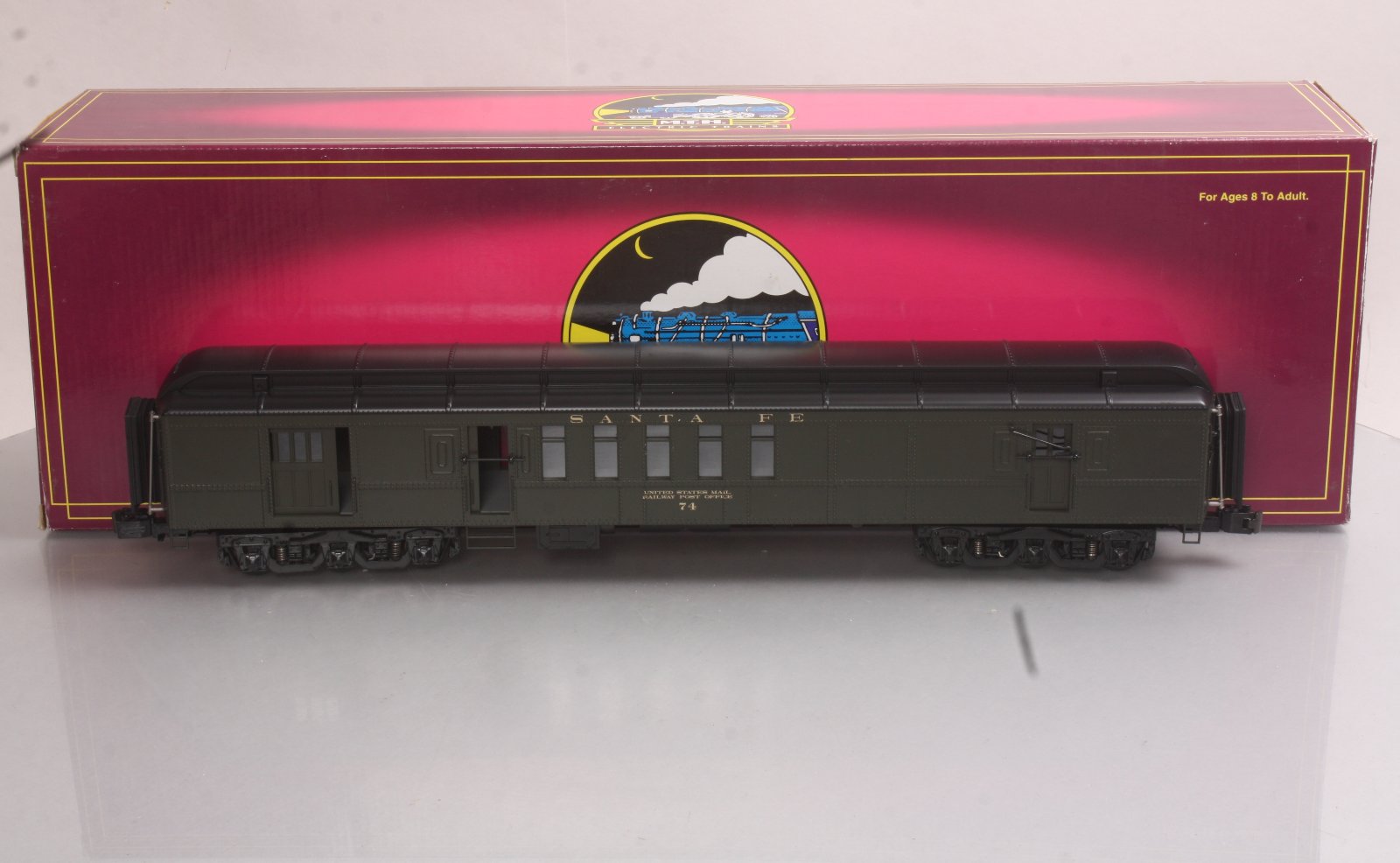 MTH 20-4261 O Gauge Santa Fe 70' Madison RPO Passenger Car #74