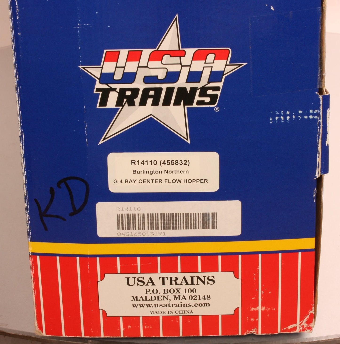 USA Trains R14110 G Gauge BN 4 Bay Center Flow Hopper #455832 (Metal Wheels)