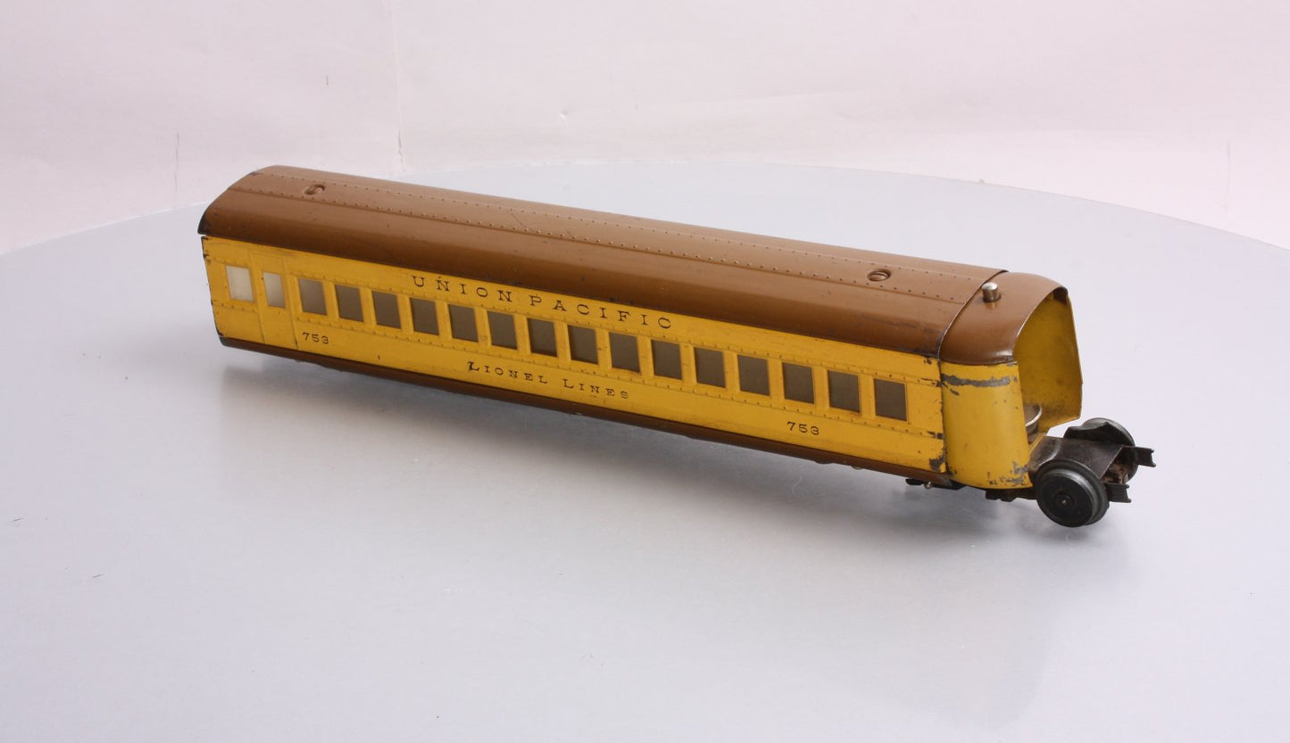 Lionel 753 Vintage O Prewar Union Pacific Streamliner Coach
