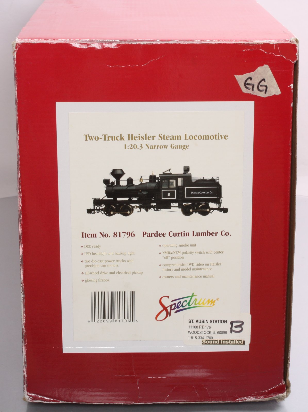 Bachmann 81796 1:20.3 Narrow Gauge Pardee Curtin Lumber Heisler Steam Locomotive