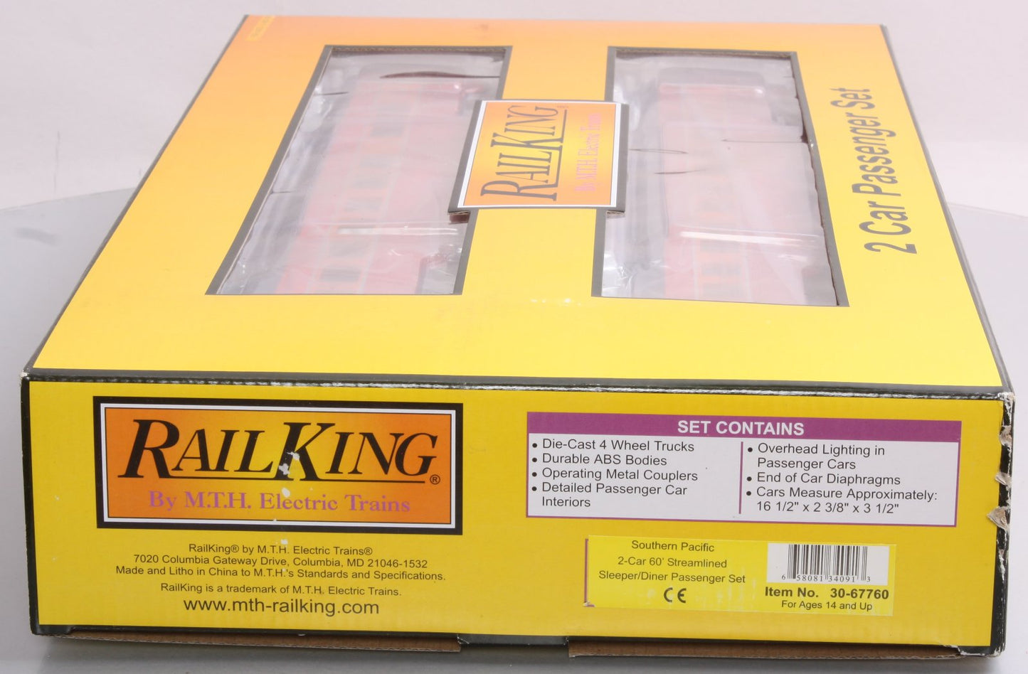 MTH 30-67760 SP O-27 60' Streamline Sleeper/Diner Set 2) (Pack of 2)