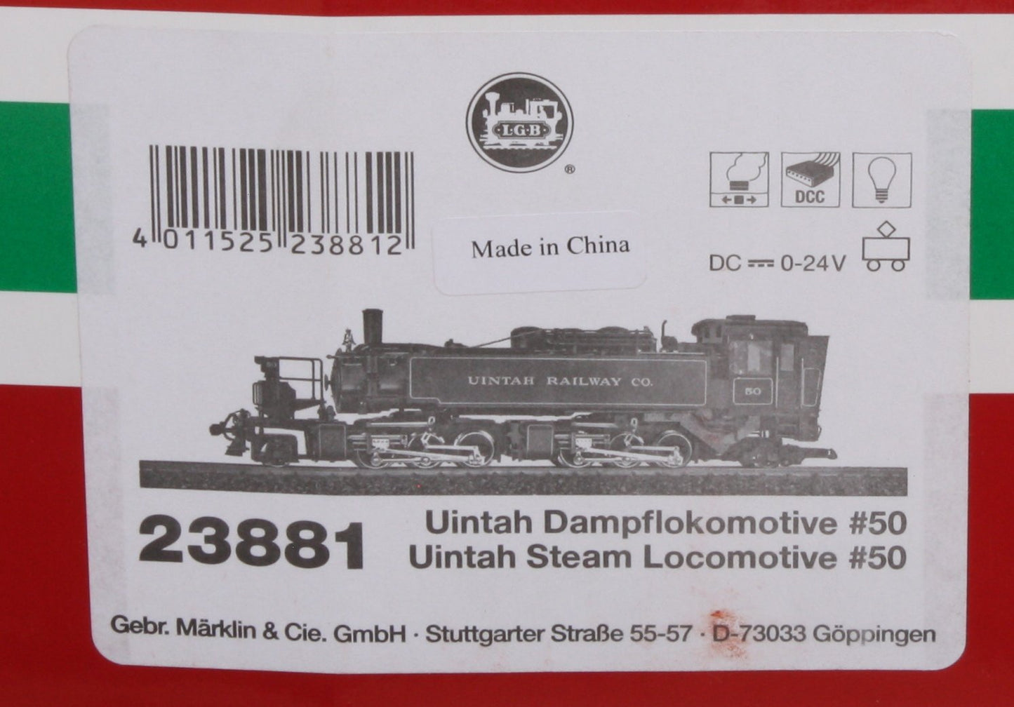 LGB 23881 Uintah Railway Co. Mallet Steam Locomotive #50