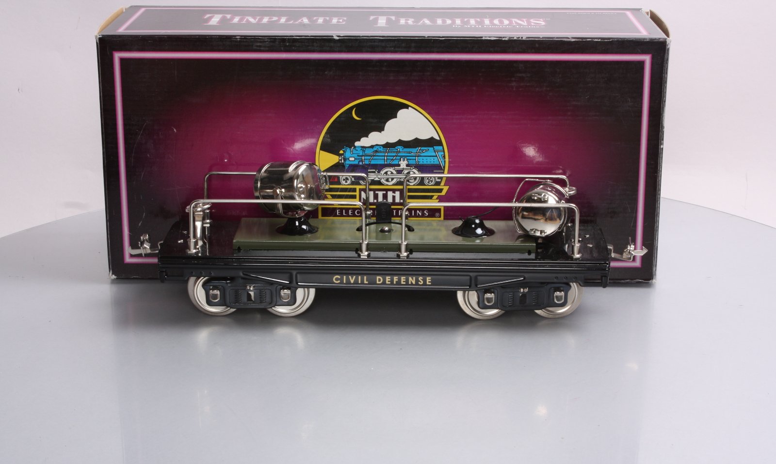 MTH 10-2164 Standard Gauge Civil Defense Searchlight Car w/Nickel