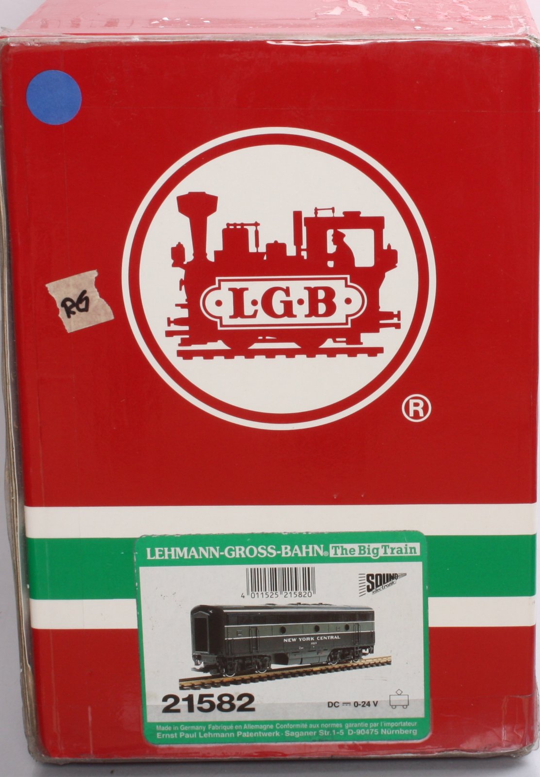 LGB 21582 G Scale NYC F7 B Unit Non-Powered Diesel Locomotive with Sound #2423