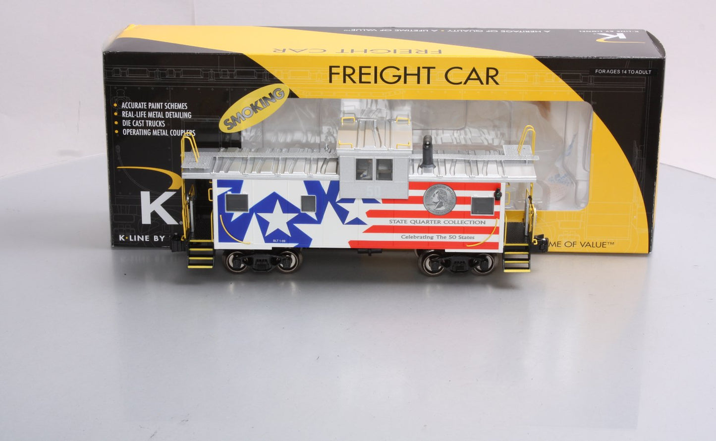 Lionel K-Line 6-22312 O US Quarter Commemorative Series Illuminated Caboose #50