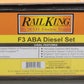 MTH 30-20036-1 Kansas City Southern F-3 ABA O Gauge Diesel Train Set w/PS2